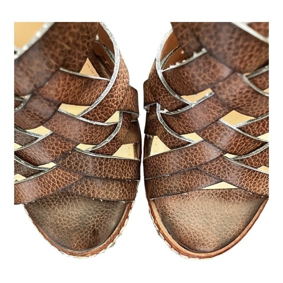 French Connection Cork Wedge Leather Espadrilles Sz 6 - Picture 6 of 10